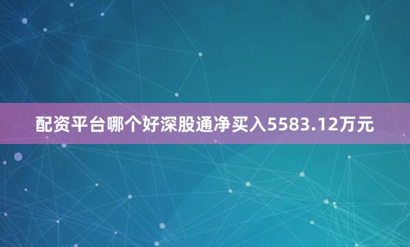 配资平台哪个好深股通净买入5583.12万元
