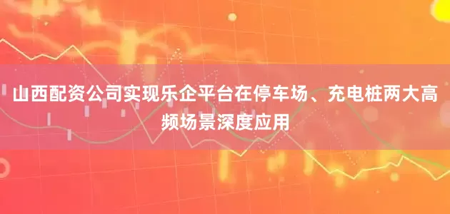 山西配资公司实现乐企平台在停车场、充电桩两大高频场景深度应用